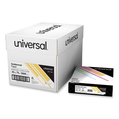 Universal Deluxe Colored Paper, 20 lb., 8.5 in. x 11 in., Goldenrod Gold, 500 Sheets/Carton