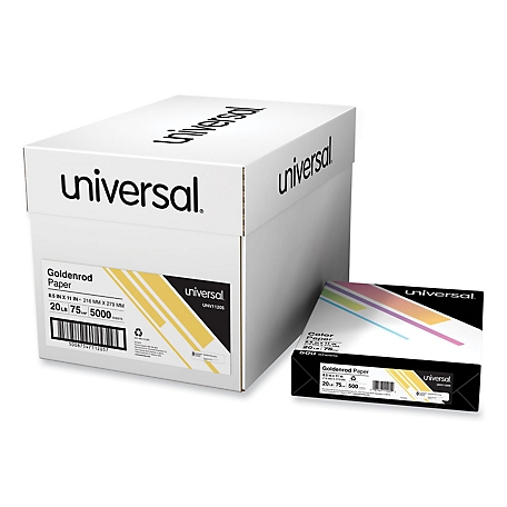 Universal Deluxe Colored Paper, 20 lb., 8.5 in. x 11 in., Goldenrod Gold, 500 Sheets/Carton