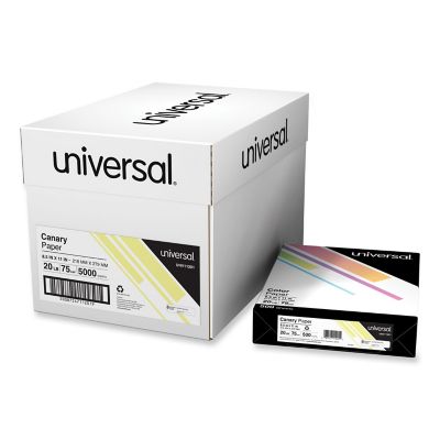 Universal Deluxe Colored Paper, 20 lb., 8.5 in. x 11 in., Canary Yellow, 500 Sheets/Carton