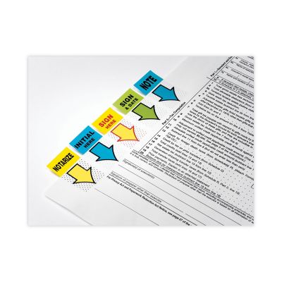 Image showing 7 th Post-it Flags Arrow Message Page Flags, 1 in., Sign Here, 50 Flags Per Dispenser, 2-Pack