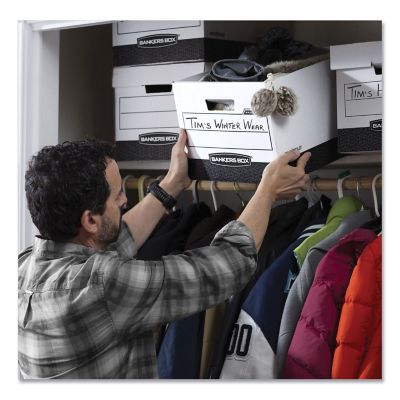 Image showing  R-Kive Heavy-Duty Filing Storage Boxes, Letter/Legal Files, 12.75 in. x 16.5 in. x 10.38 in., Brown, 12-Pack