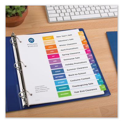 Image showing 5 th Avery Customizable Toc Ready Index Multicolor Dividers, 12-Tab, Letter Size