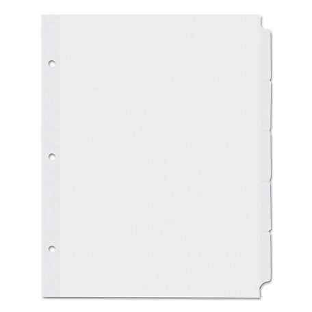 Universal Self-Tab Index Dividers, 5-Tab, 11 in. x 8.5 in., White, 36 pk.