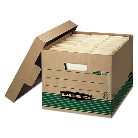 Bankers Box Stor/File Medium-Duty 100% Recycled Storage Boxes, Letter/Legal Files, 12.5 in. x 16.25 in. x 10.25 in., 12 pk.