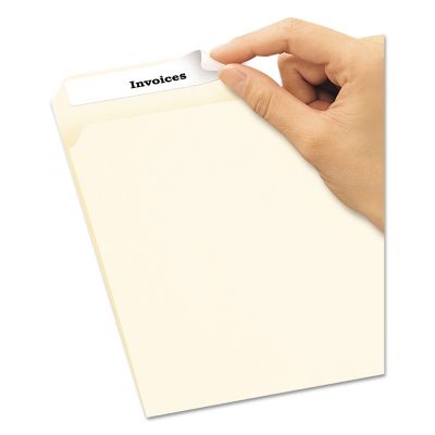Image showing  Removable File Folder Labels with Sure Feed Technology, 0.66 in. x 3.44 in., White, 25-Pack
