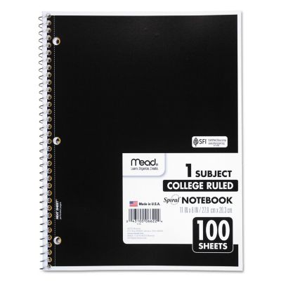 Image showing  Spiral Notebook, 1 Subject, Medium/College Rule, Assorted, 11 in. x 8 in., 100 Sheets