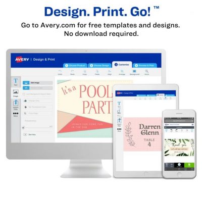 Image showing 8 th Avery Printable Microperforated Business Cards with Sure Feed Technology, 2 in. x 3-1/2 in., White, 2,500-Pack