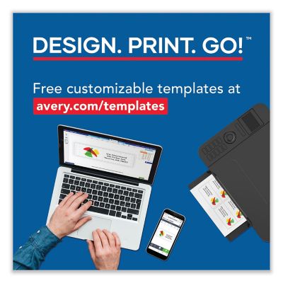 Image showing  Printable Microperforated Business Cards with Sure Feed Technology, 2 in. x 3-1/2 in., White, 250-Pack