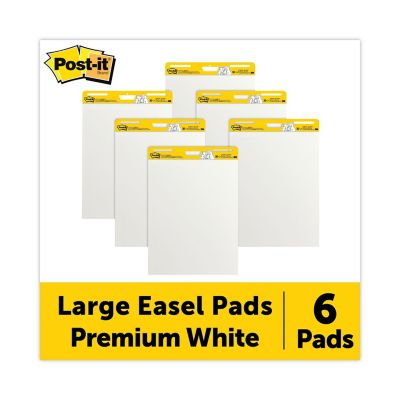 Post-it Self-Stick Easel Pads, 25 in. x 30 in., White, 30 Sheets, 6-Pack