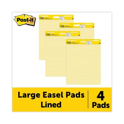 Post-it Self-Stick Easel Pads, 25 in. x 30 in., Yellow, 30 Sheets, 4-Pack