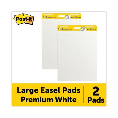 Post-it Self-Stick Easel Pads, 25 in. x 30 in., White, 30 Sheets, 2-Pack