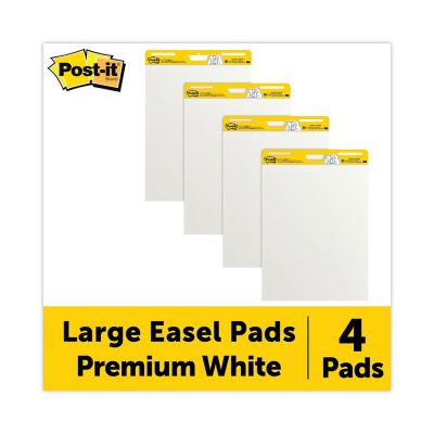 Post-it Self-Stick Easel Pads, 25 in. x 30 in., White, 30 Sheets, 4-Pack