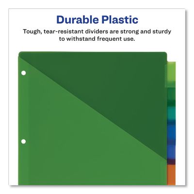 Image showing 5 th Avery 1-Pocket Insertable Big Tab Plastic Dividers, 8-Tab, 11.13 in. x 9.25 in., Assorted