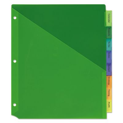 Image showing 6 th Avery 1-Pocket Insertable Big Tab Plastic Dividers, 8-Tab, 11.13 in. x 9.25 in., Assorted