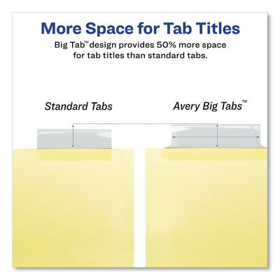 Image showing  Insertable Big Tab Dividers, 8-Tab, Letter Size, Clear