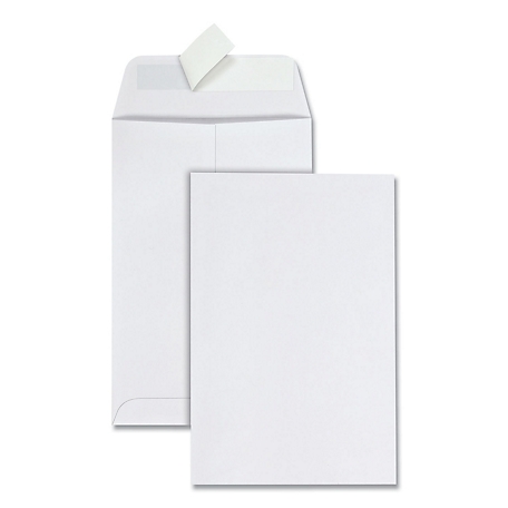 Quality Park Redi-Strip Catalog Envelopes, Cheese Blade Flap, 6 in. x 9 in., White