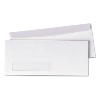 Quality Park Window Envelopes, Commercial Flap, Gummed Closure, 4.13 in. x 9.5 in., White