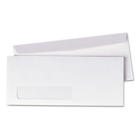 Quality Park Window Envelopes, Commercial Flap, Gummed Closure, 4.13 in. x 9.5 in., White