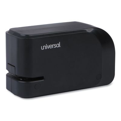 Universal Half-Strip Electric Stapler with Staple Channel Release Button, 20-Sheet Capacity, Black UNV43120 Stapler