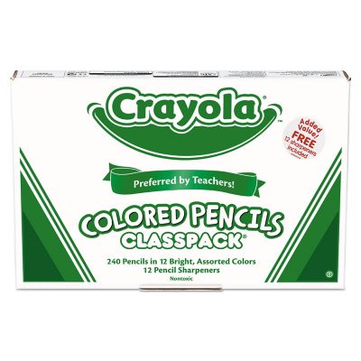 Crayola Color Pencil Classpack Set, 3.3 mm, 2B (#1), Assorted Lead/Barrel Colors, 252-Pack