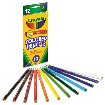 Image showing  Long-Length Colored Pencil Set, 3.3 mm, 2B (#1), Assorted Lead/Barrel Colors, 12-Pack