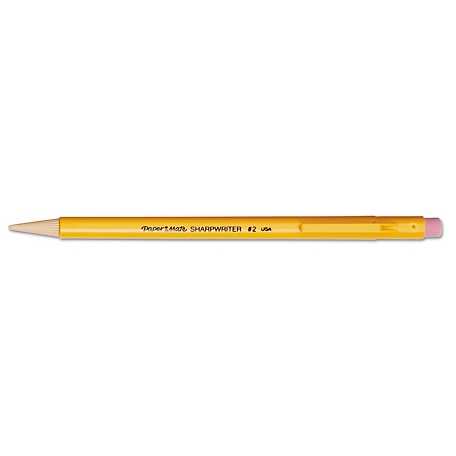 Paper Mate Sharpwriter Mechanical Pencils, 0.7 mm, Classic Yellow Barrel, 12-Pack
