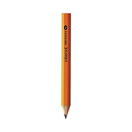 Universal Golf and Pew Mini Pencils, HB (#2), Black Lead, Yellow Barrel, 144-Pack