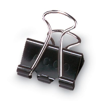 Image showing  Binder Clips, Medium, Black/Silver, 12-Pack