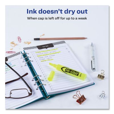 Image showing  Hi-Liter Desk-Style Highlighters, Chisel Tip, Fluorescent Yellow, 12-Pack