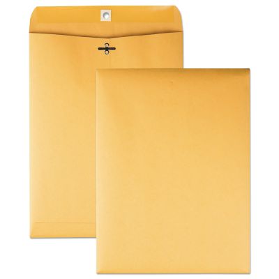 Quality Park Clasp Envelopes, Cheese Blade Flap, Clasp/Gummed Closure, Brown Kraft, 9 in. x 12 in.