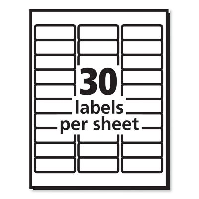 Image showing  Labels, Laser Printers, 1 in. x 2.63 in., White