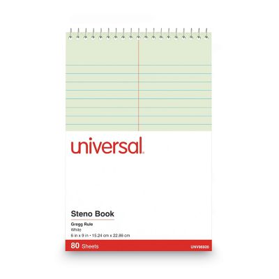 Image showing 1 th Universal Steno Book, Gregg Rule, 6 in. x 9 in., Green Tint, 80 Sheets
