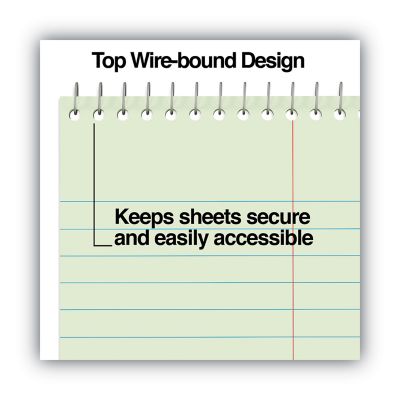 Image showing 2 th Universal Steno Book, Gregg Rule, 6 in. x 9 in., Green Tint, 80 Sheets