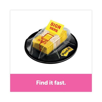 Image showing  Page Flags in Dispenser, Sign Here, Yellow, 200 ct. Flags