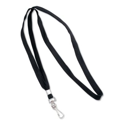 Advantus Deluxe Lanyards, J-Hook Style, 36 in. L, Black, 24-Pack