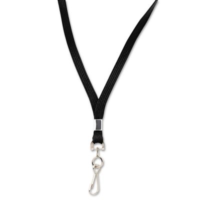 Image showing  Deluxe Lanyards, J-Hook Style, 36 in. L, Black, 24-Pack