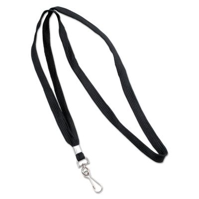 Image showing  Deluxe Lanyards, J-Hook Style, 36 in. L, Black, 24-Pack