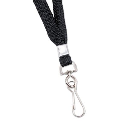 Image showing  Deluxe Lanyards, J-Hook Style, 36 in. L, Black, 24-Pack