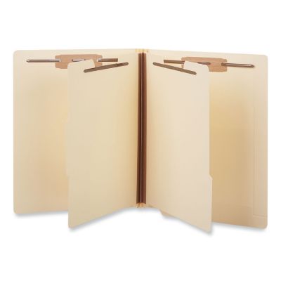 Universal 6-Section Manila End Tab Classification Folders, 2 Dividers, Letter Size, Manila, 10-Pack