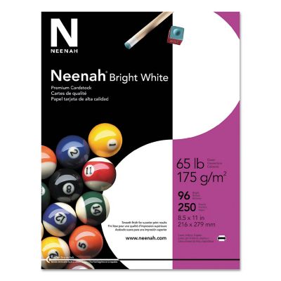 Neenah Bright White Card Stock, 96 Brightness, 65 lb., 8.5 in. x 11 in.