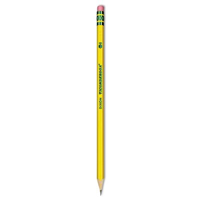 Ticonderoga Graphite Core Pencils, Black Lead, Yellow Barrel, 12-Pack