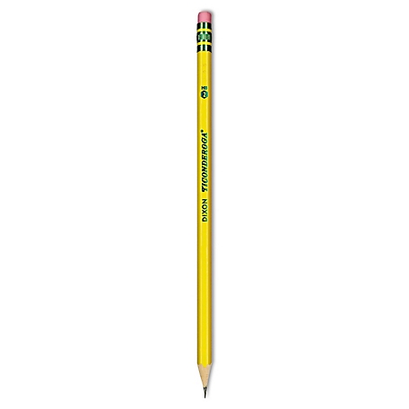 Ticonderoga Graphite Core Pencils, Black Lead, Yellow Barrel, 12-Pack