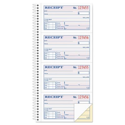 Adams 2-Part Rent Receipt Book, 2-3/4 in. x 4-3/4 in., Carbonless, 200 Forms