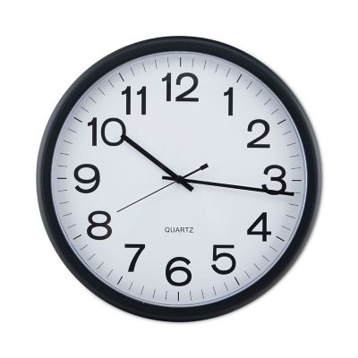 Universal Round Wall Clock, 13.5 in., Black