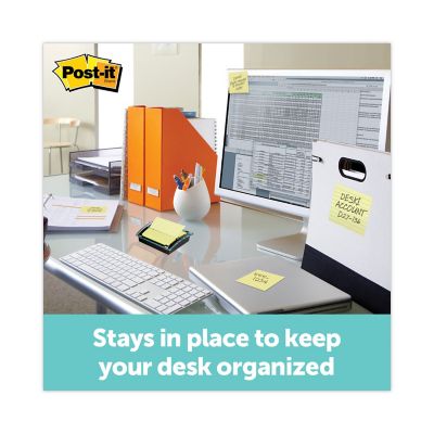 Image showing  Clear Top Pop-Up Note Dispenser, Super Sticky Canary Notes, Black, 3 in. x 3 in.