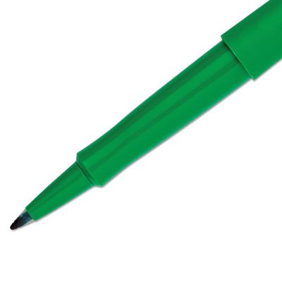 Image showing  Point Guard Flair Stick Porous Point Pens, Green, Medium 0.7 mm Tip, 12-Pack