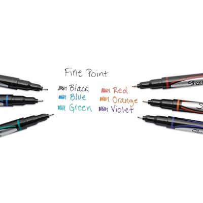 Image showing  Water-Resistant Ink Stick Plastic Point Pens, 0.88 mm, Black Ink, Black/Gray Barrel, 12-Pack