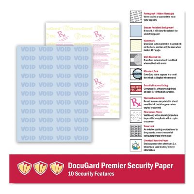 Image showing  Premier Medical Security Papers, 24 lb., 8.5 in. x 11 in., Blue