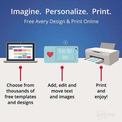 Image showing 5 th Avery Cardstock Postcards, White, 4 in. x 6 in., 100-Pack