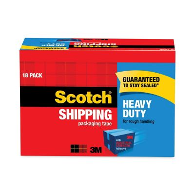 Scotch 3850 Heavy-Duty Packaging Tape Cabinet Pack, 3 in. Core, 1.88 in. x 54.6 yd., Clear, 18-Pack